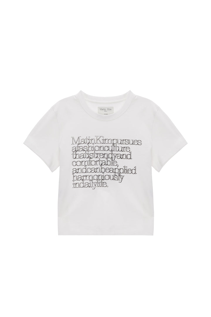 Matinkim Thin Typo Top IN White