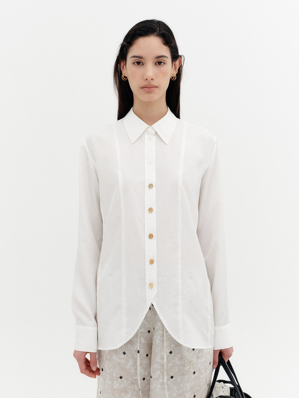 EENK Curved Blend Shirt - Ivory