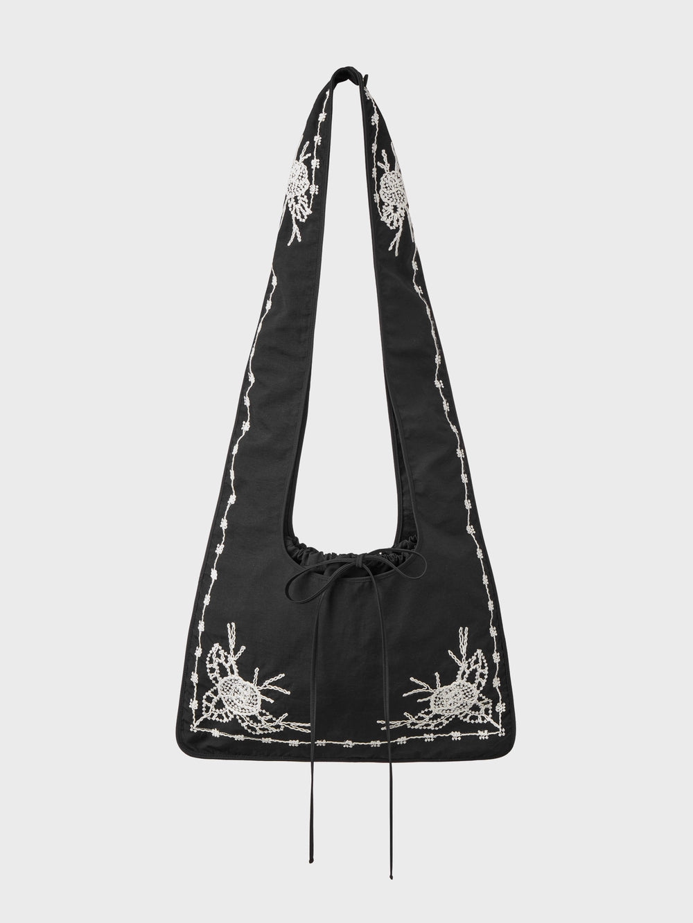 EENK Valentine Embroidery Shoulder Bag - Black