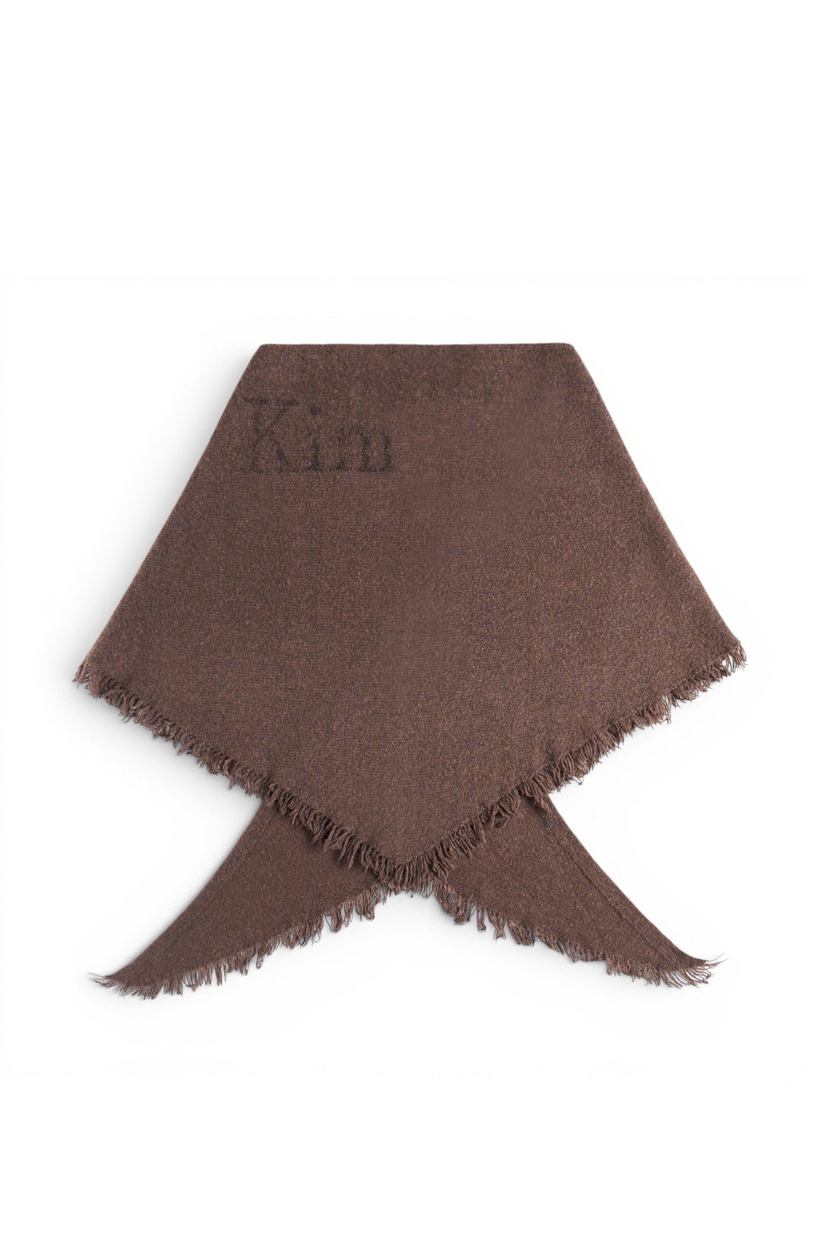 Matinkim Fuzzy Triangle Fringe Muffler IN Brown