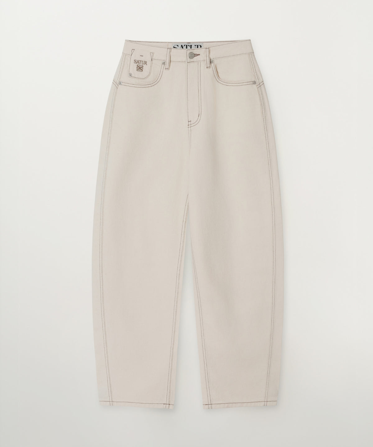 Satur (W) Round Color Denim Pants - Ecru