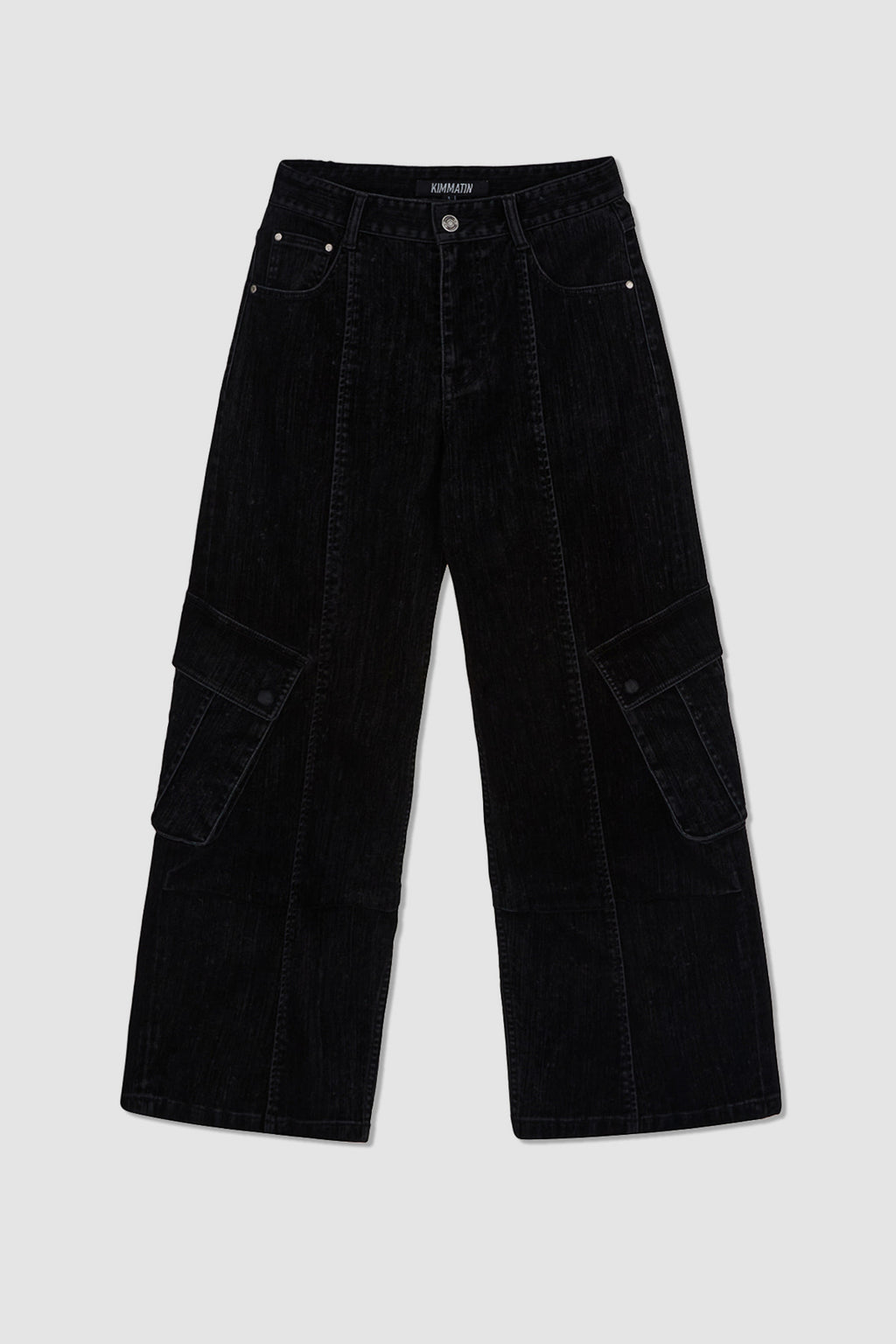 Matinkim Semi Boots Cut Velvet Denim Pants IN Black