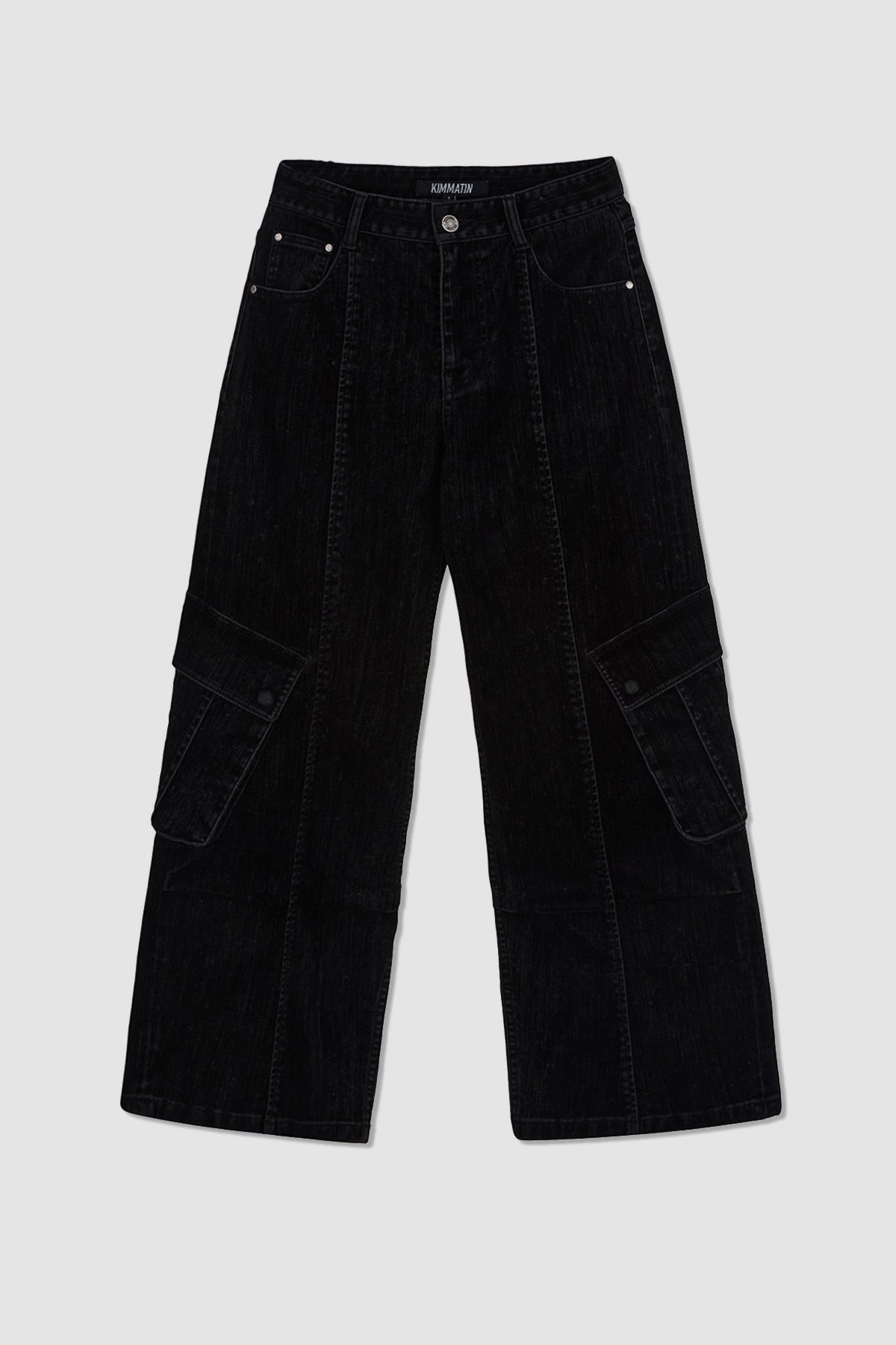 Matinkim Semi Boots Cut Velvet Denim Pants IN Black