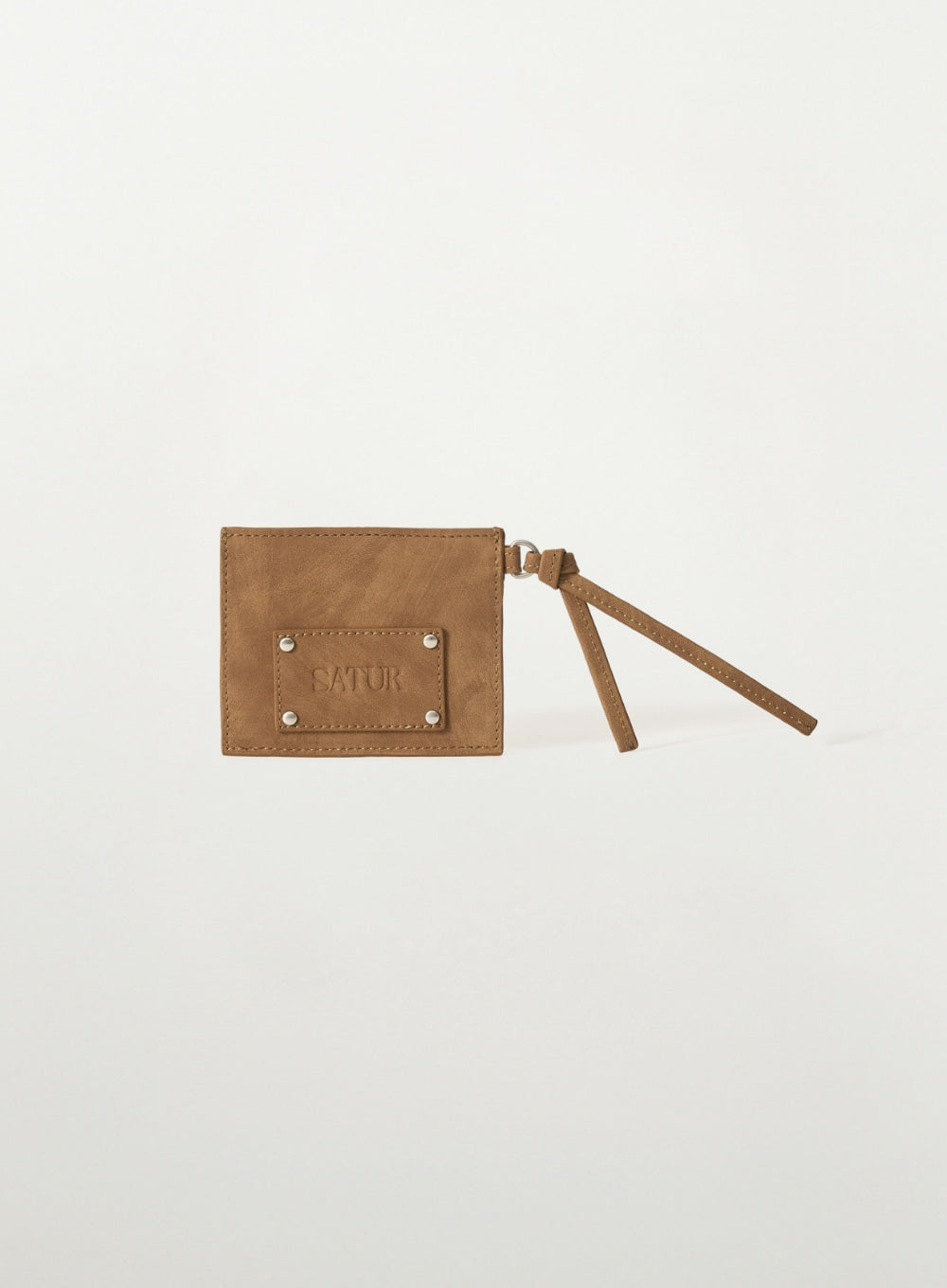 Satur Stud Card Wallet - Camel