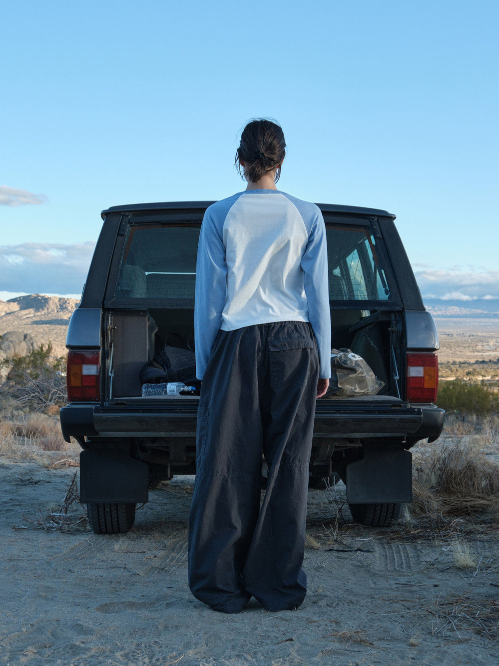 Low Classic Washed Cotton Cargo Pants Charcoal