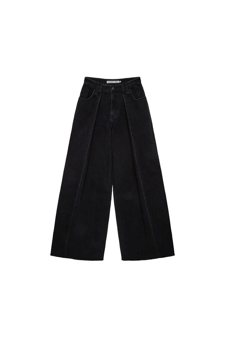 Matinkim Tuck Point Wide Denim Pants IN Black