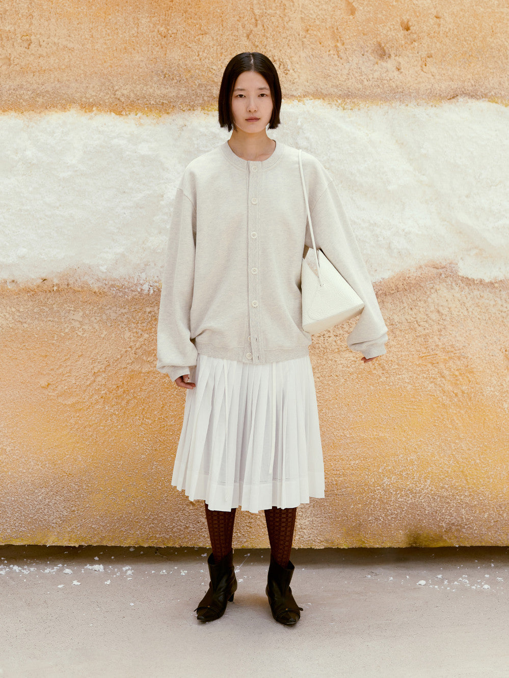 Low Classic Button-Up Sweatshirt Oatmeal