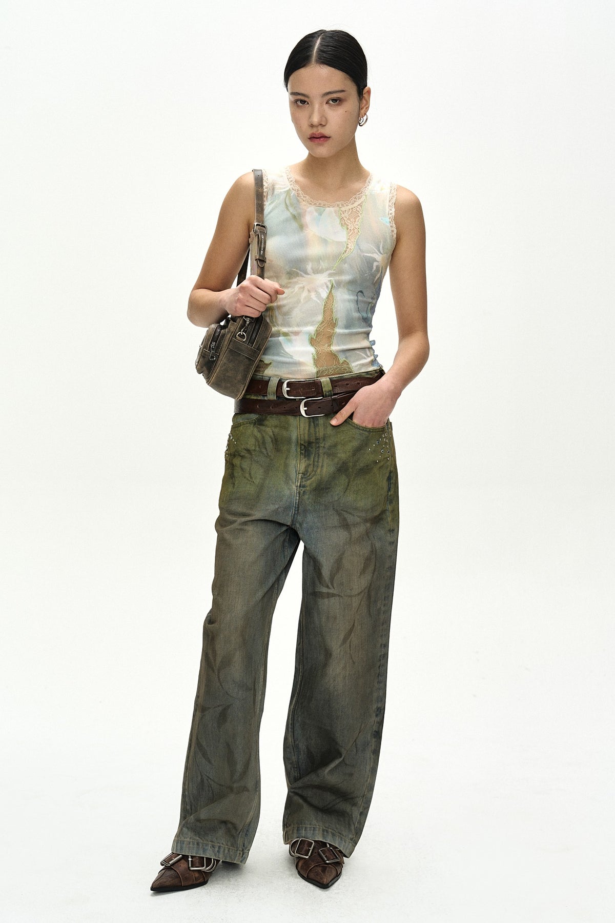 Andersson Bell Fish & Butterfly Lace Embroidered Tank Top