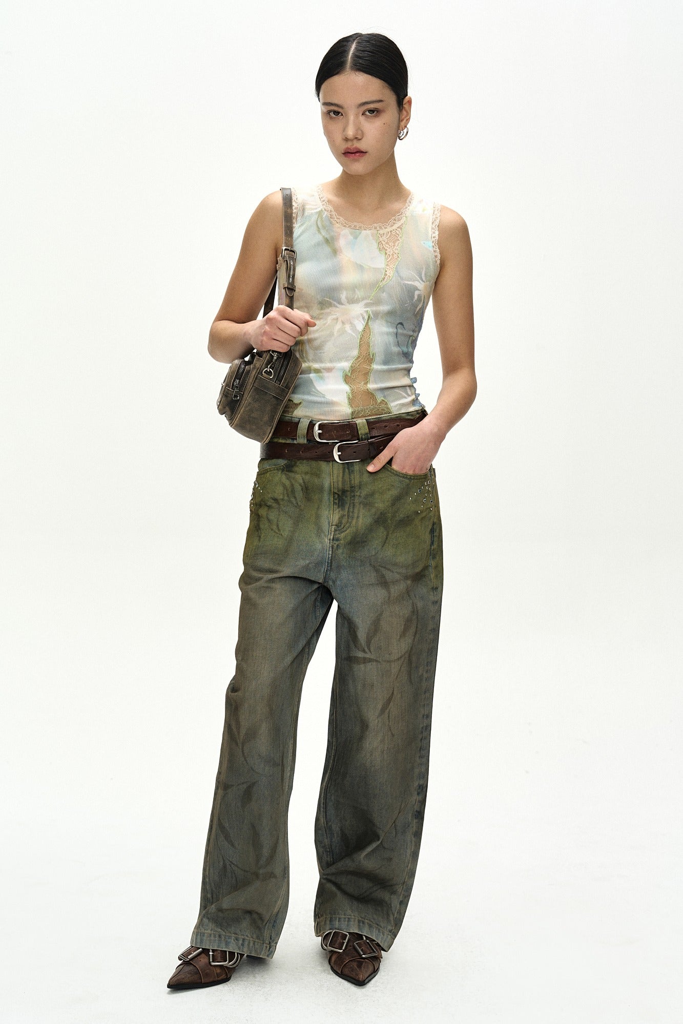 Andersson Bell Fish & Butterfly Lace Embroidered Tank Top