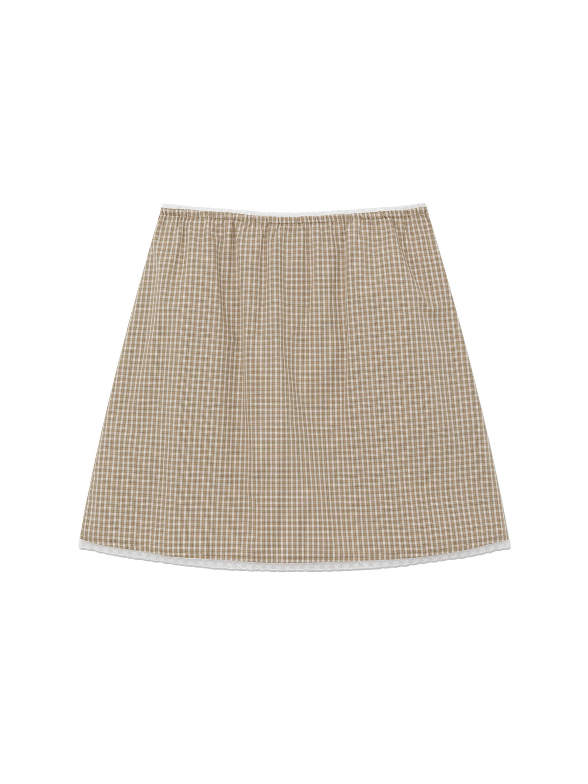 GLOWNY G Classic Lace-Up Midi Skirt (Beige)