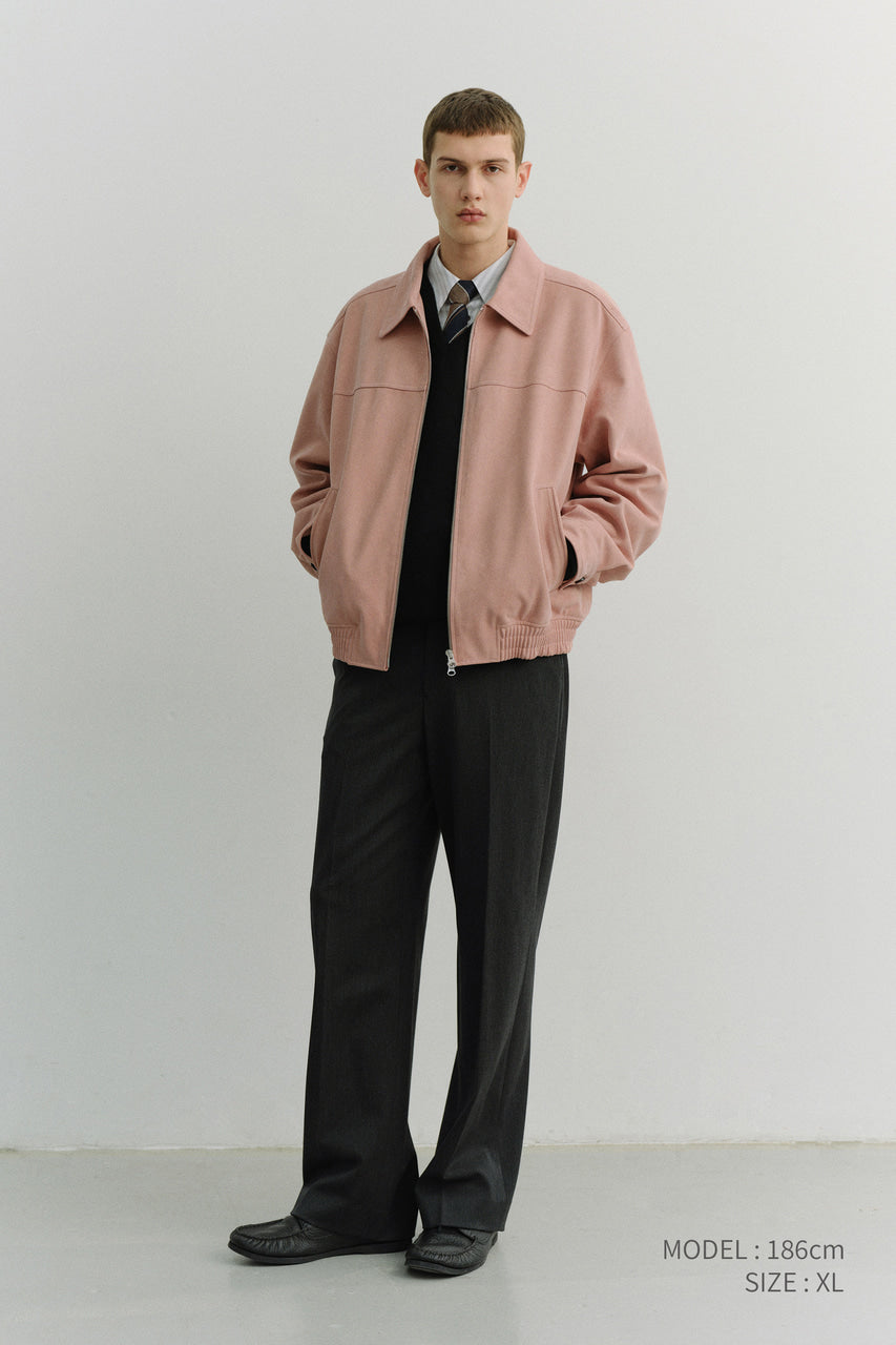Dunst Unisex Suede Collared Blouson Soft Pink