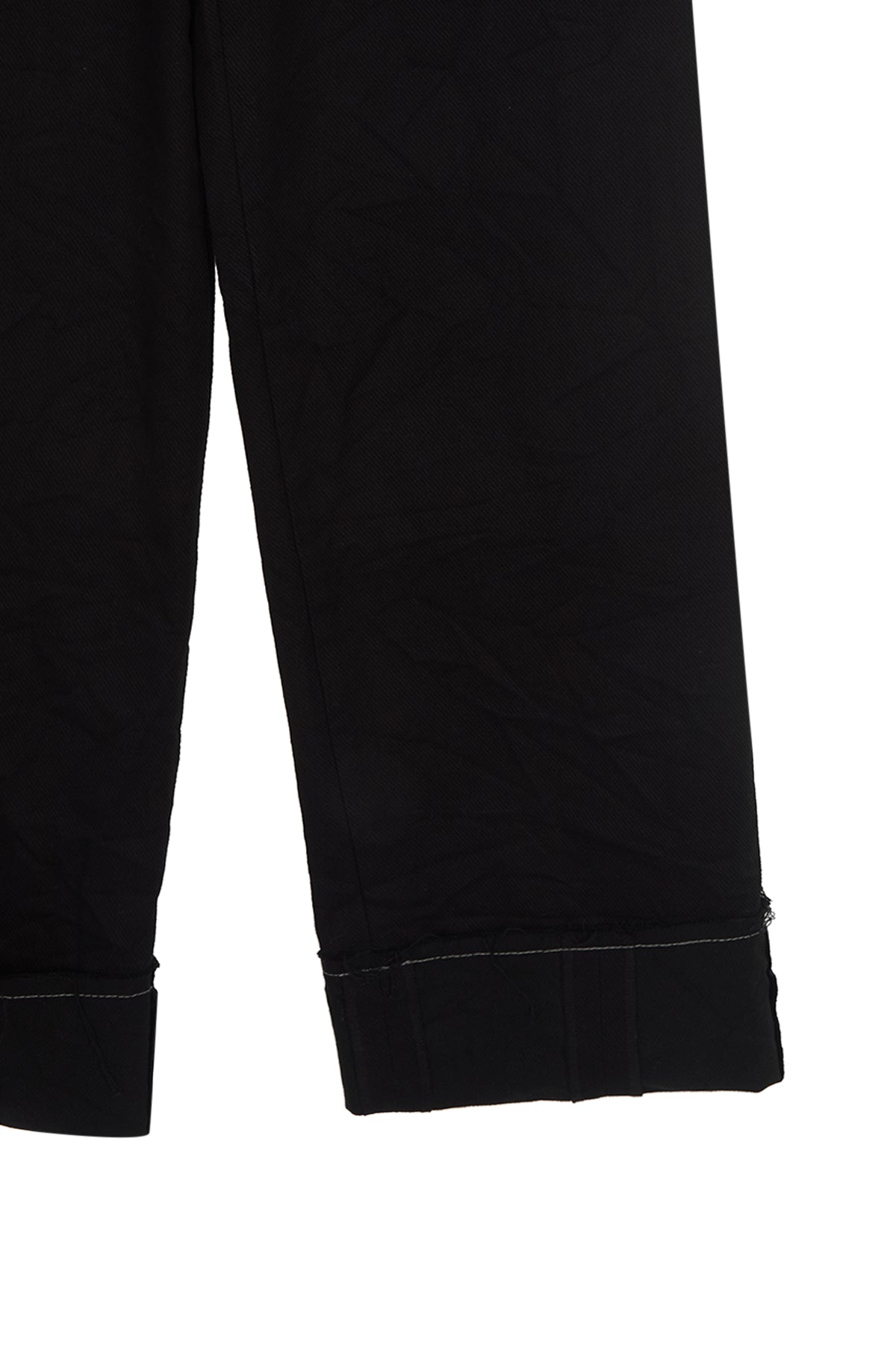 [matinkim] PIGMENT WASHED DENIM PANTS IN DARK NAVY