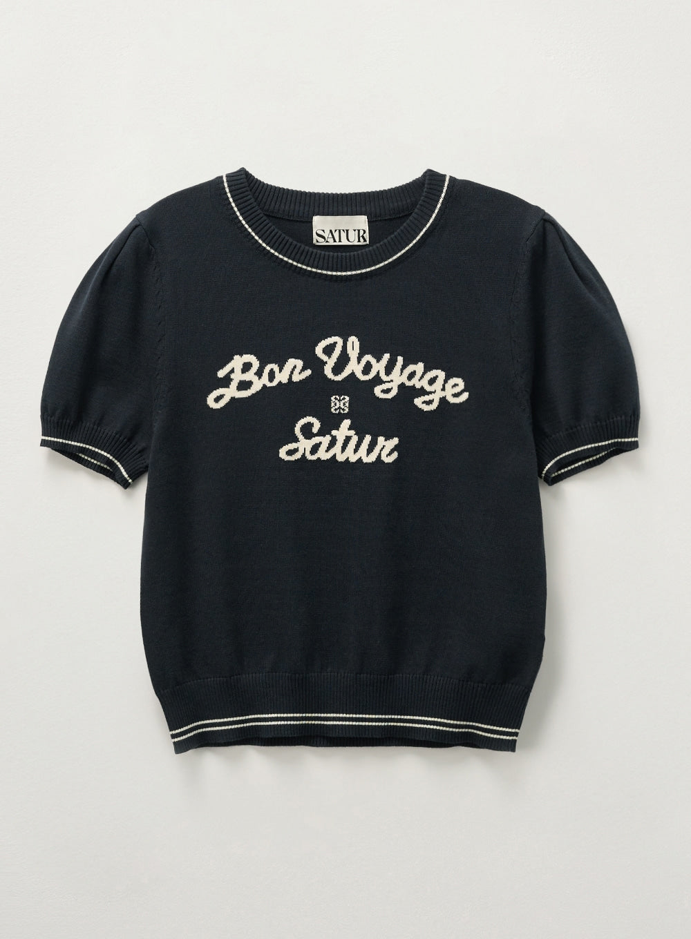 [satur] (W) Bon Voyage Puff Knit - Navy