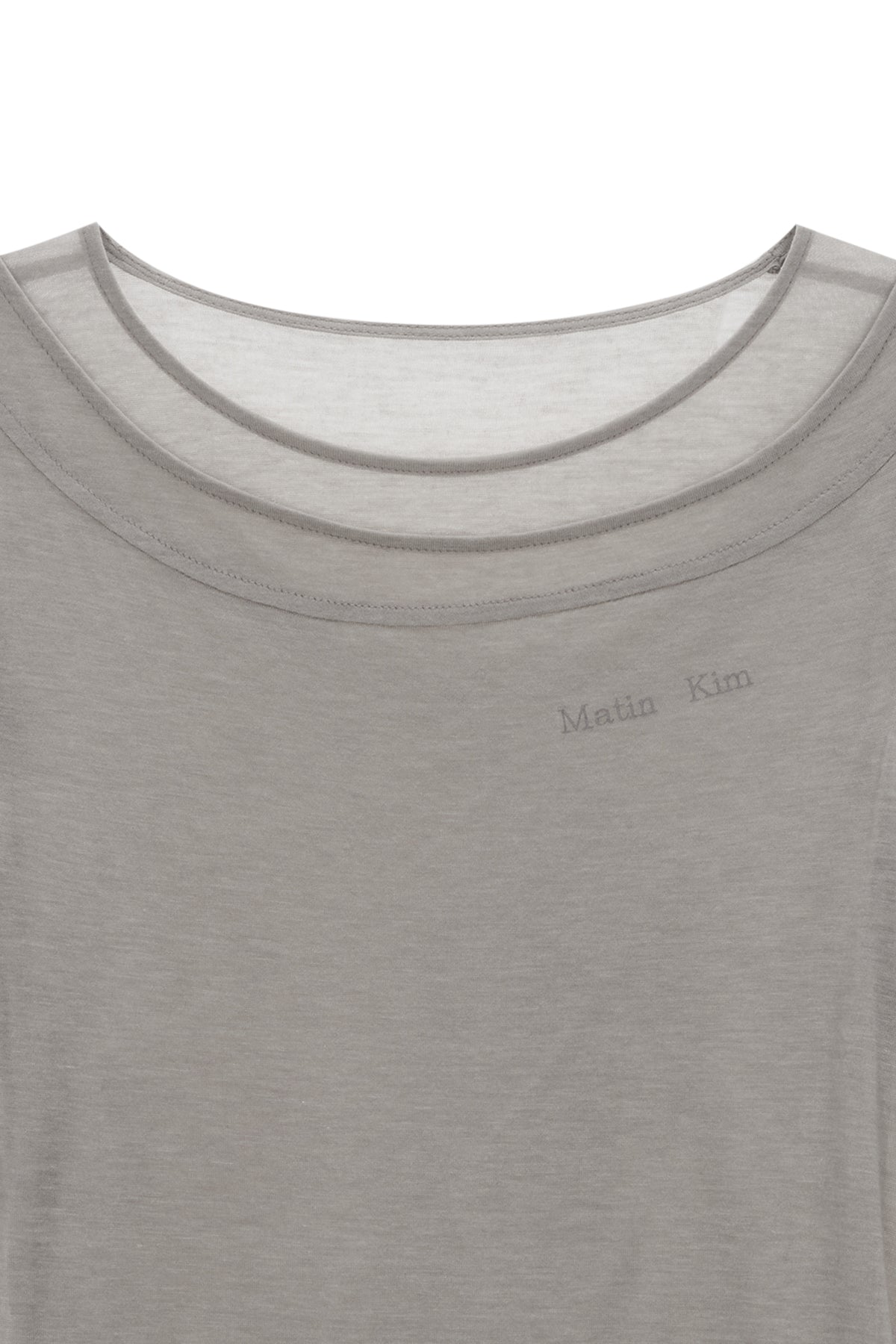 [matinkim] SLIT POINT SLEEVELESS LAYERED TOP IN BEIGE