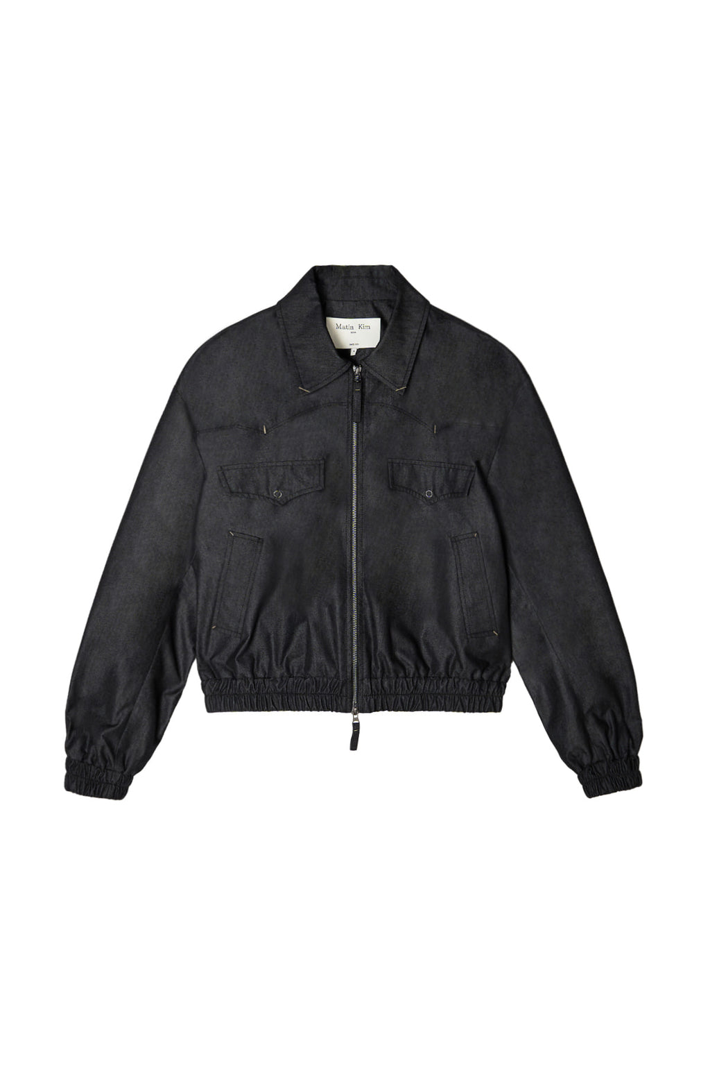 Matinkim Western Detail Denim Like Blouson IN Black