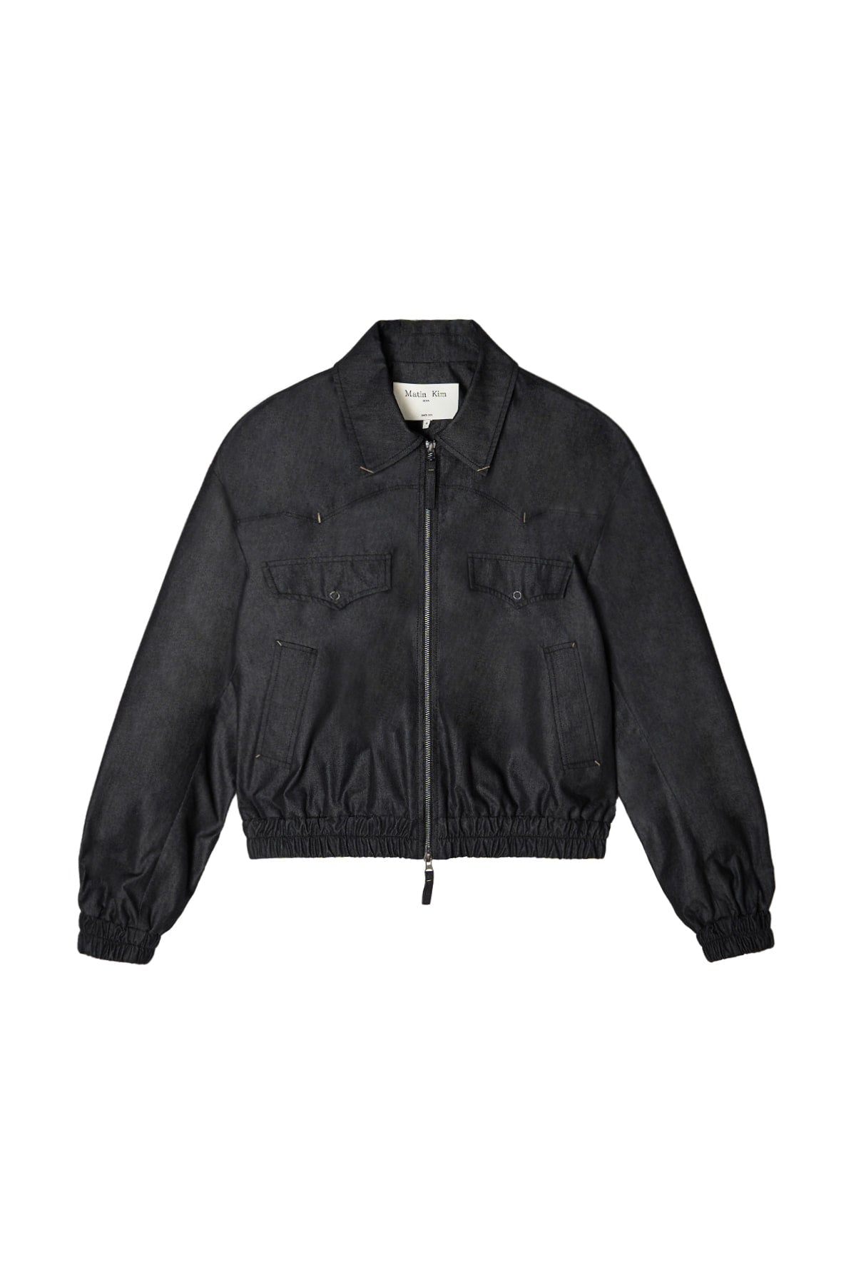 Matinkim Western Detail Denim Like Blouson IN Black