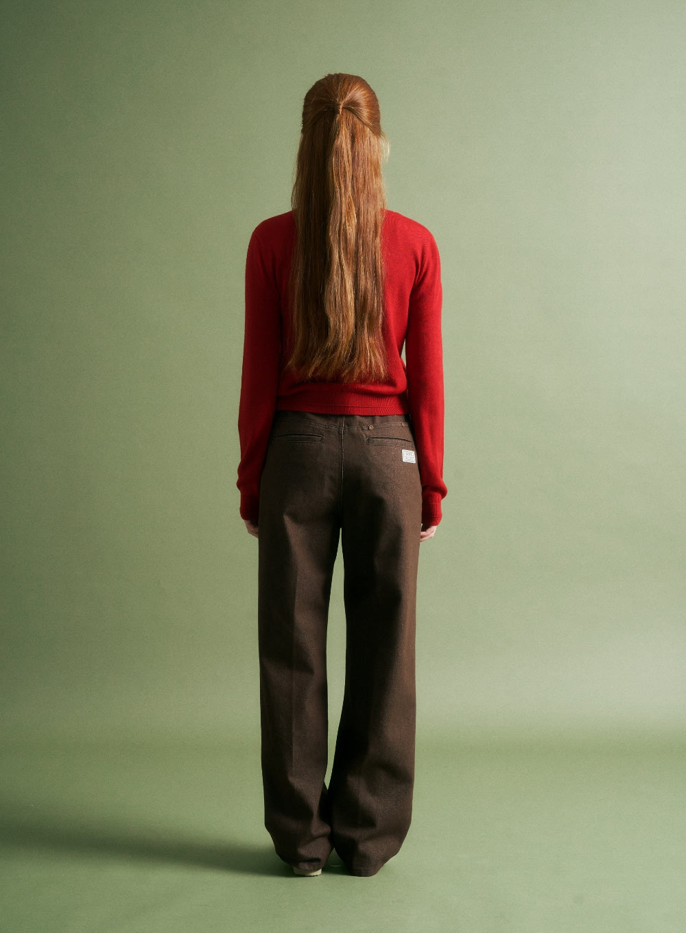 [satur] (W) Midrise Semi Wide Denim Pants - Brown