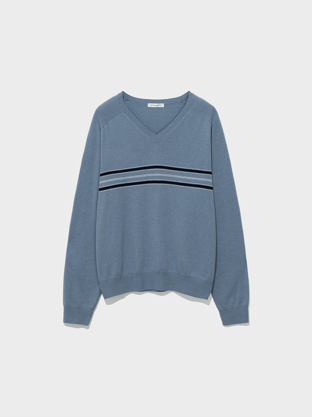 Low Classic Wool Blend Line Sweater Dusty Blue