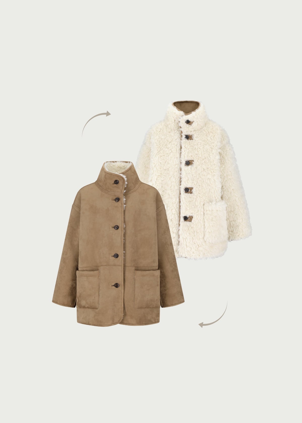 Depound reversible high neck shearing mustang - brown