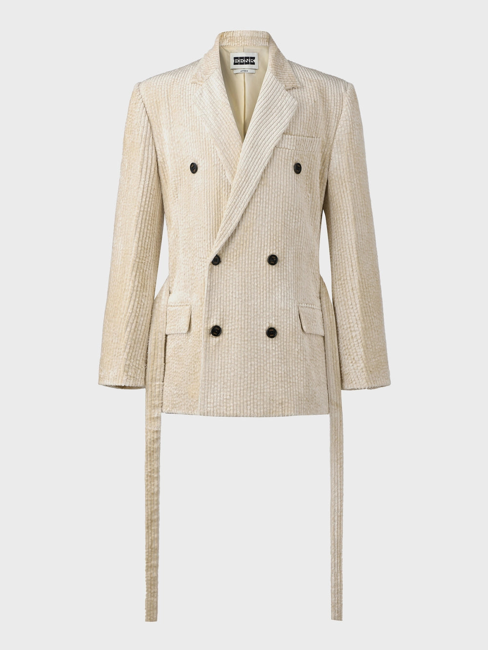EENK Belted Double-Breasted Blazer - Ivory
