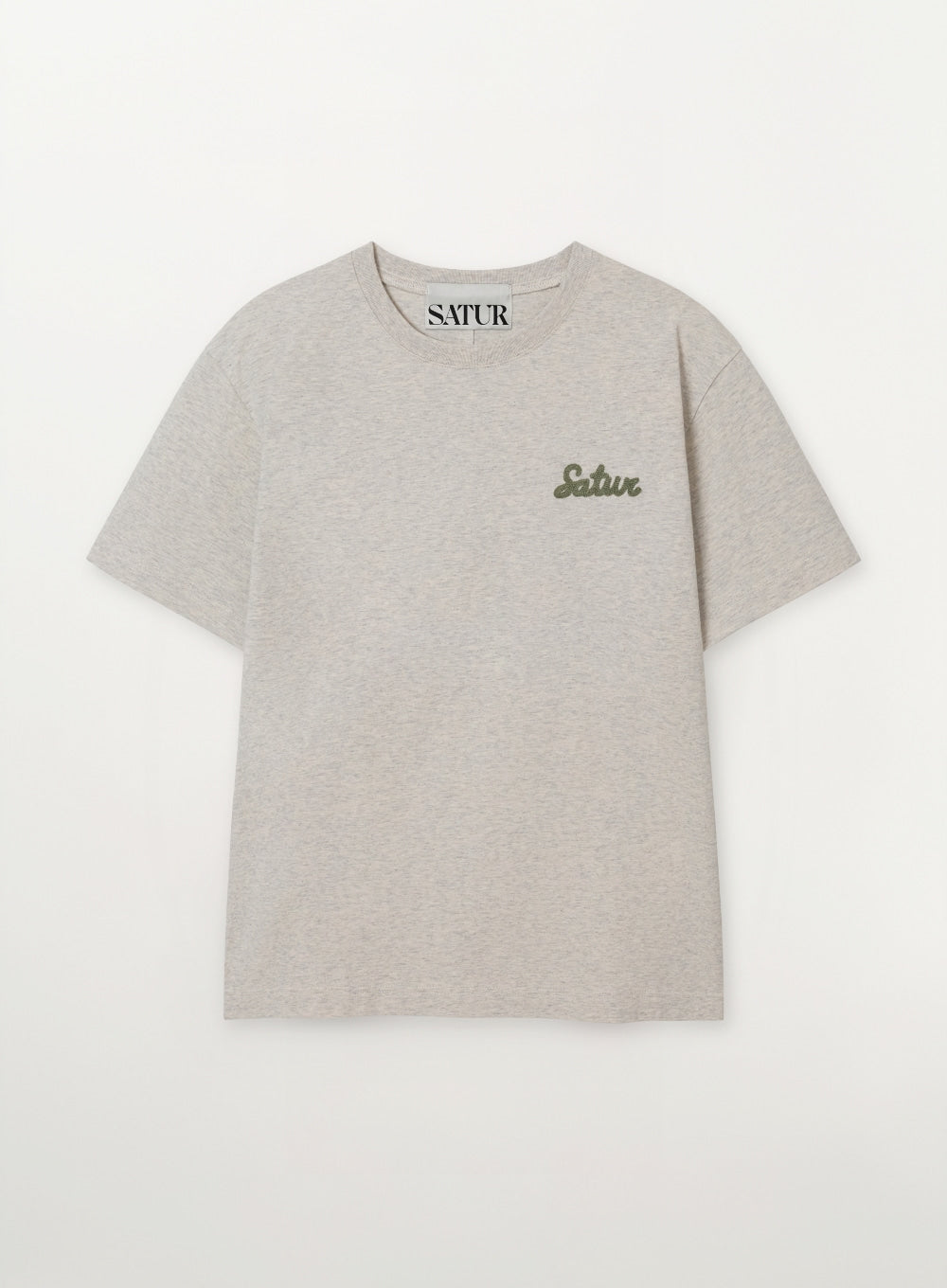 Satur Flowing Small Logo T-Shirt - Oatmeal