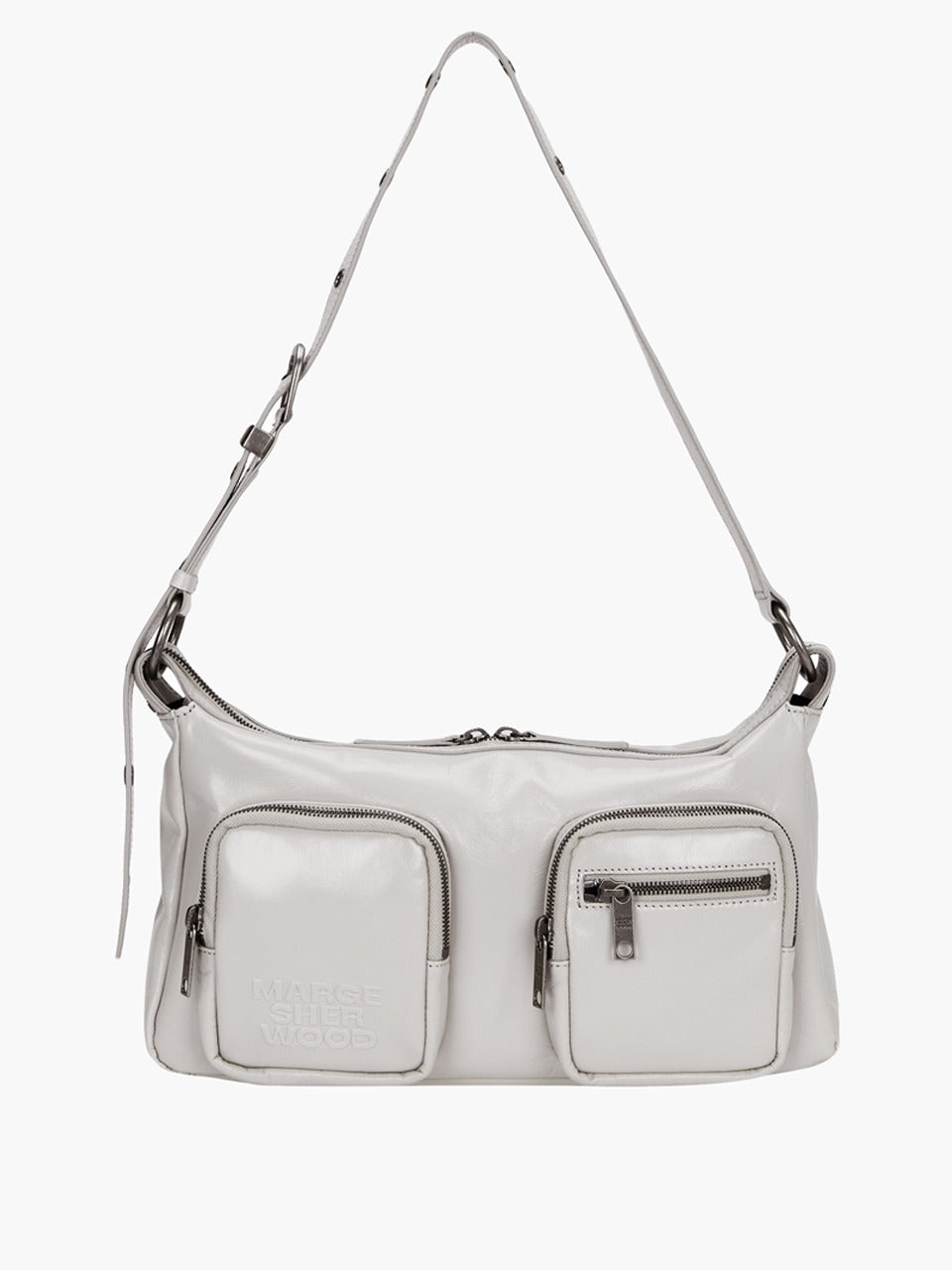 Margesherwood Outpocket Hobo light grey glossy plain