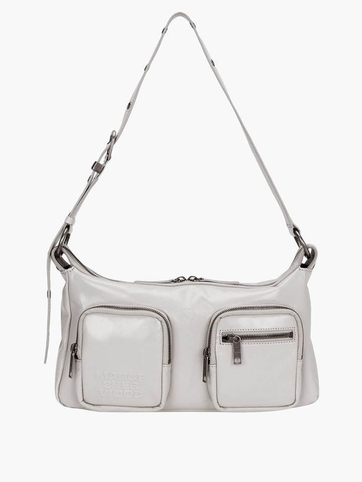Margesherwood Outpocket Hobo light grey glossy plain