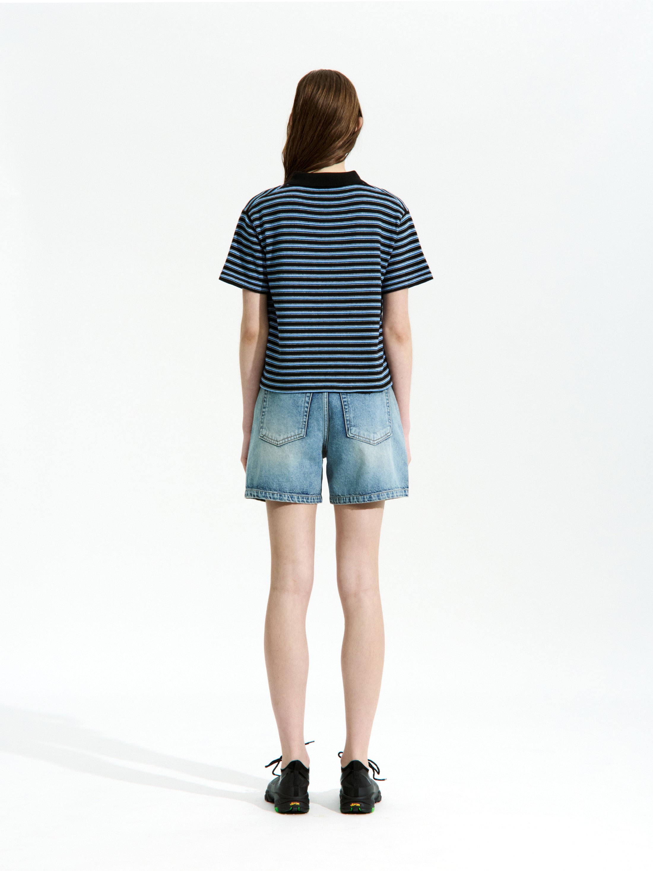 Low Classic Striped Polo Sweater Black