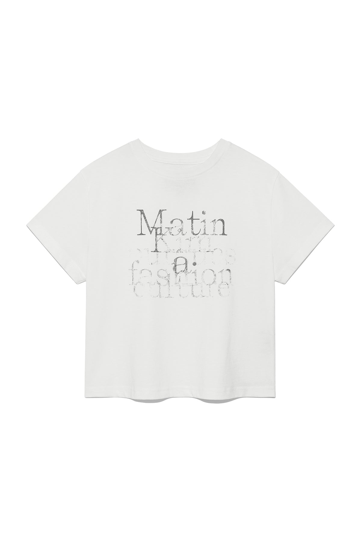 Matinkim Dusty Typo Graphic Crop Top IN White