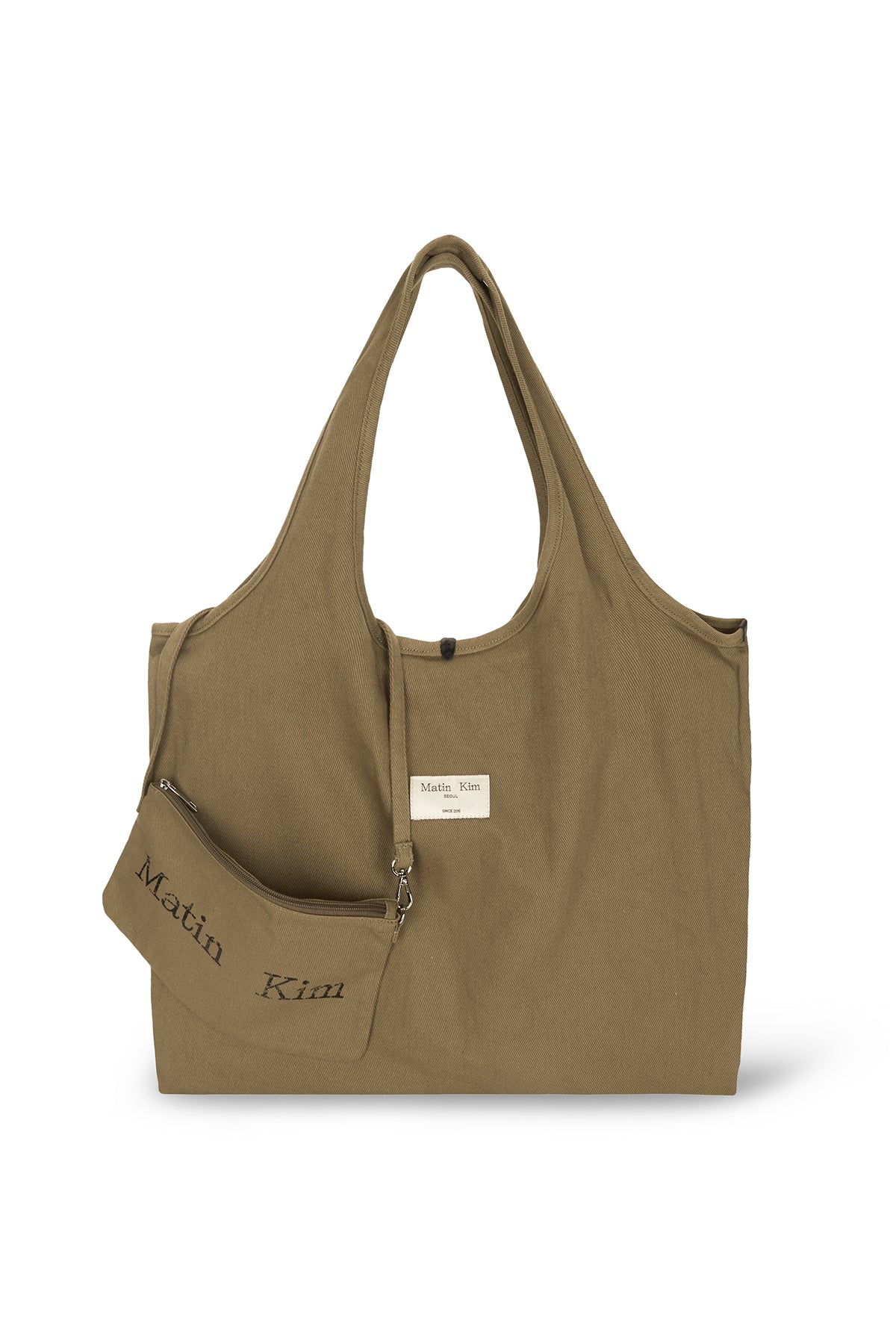 [matinkim] MATIN CRACKED LOGO ECOBAG IN KHAKI