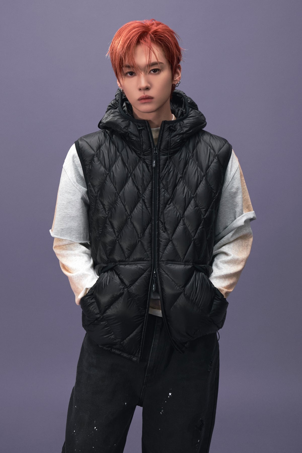 Matinkim Mix Quilted Light Down Vest IN Black