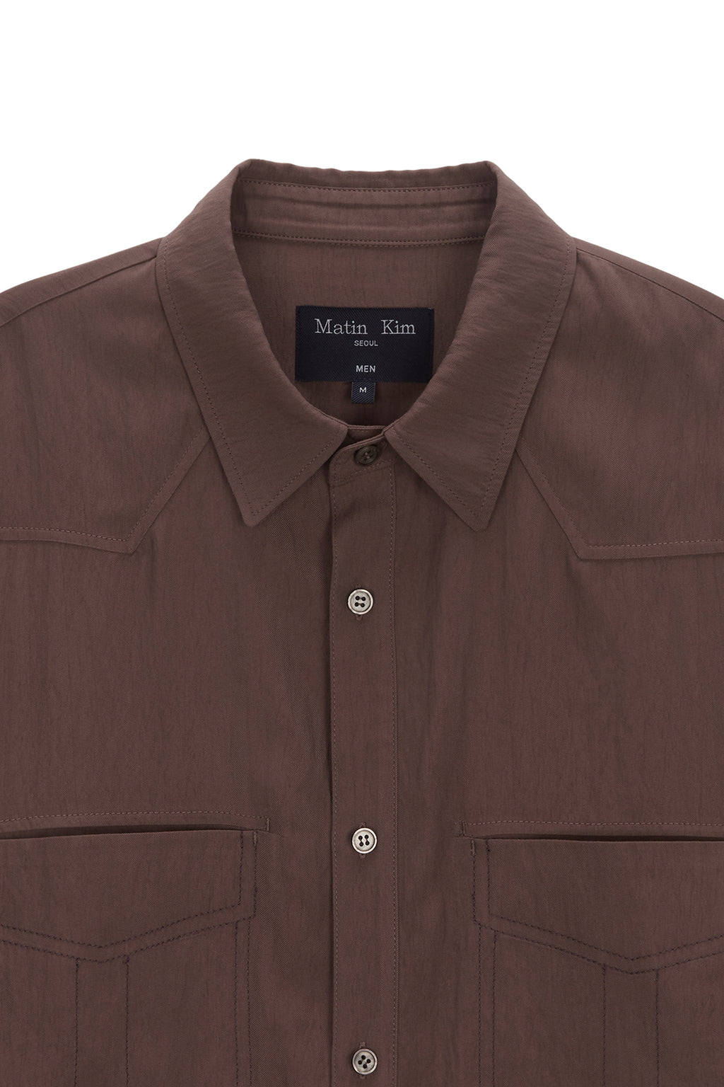 [matinkim] STITCH POINT SHIRT FOR MEN IN BROWN