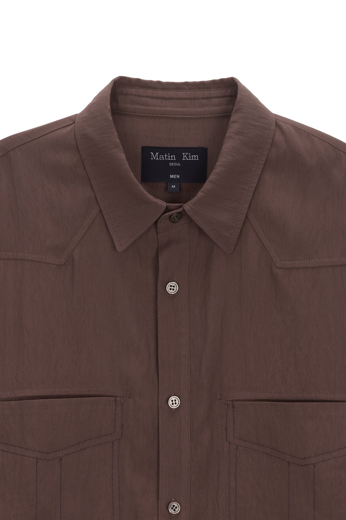 [matinkim] STITCH POINT SHIRT FOR MEN IN BROWN