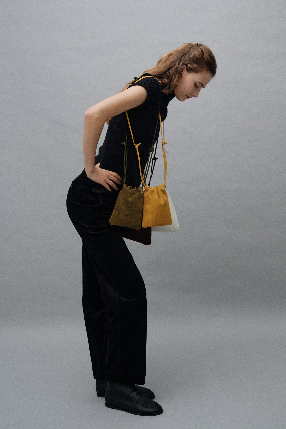 Nothing Written Fatu shoulder mini bag (Mustard suede)