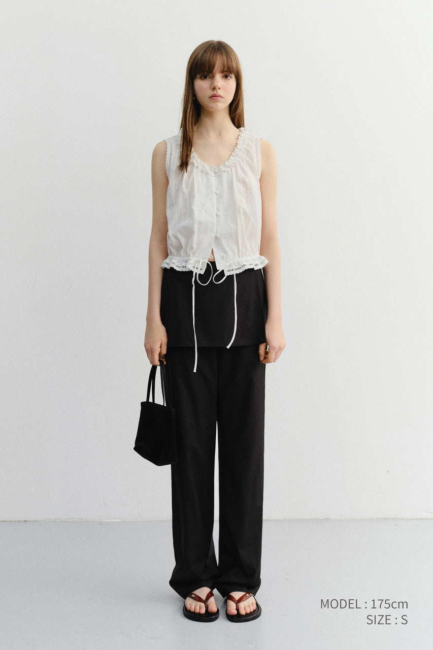 Dunst Frill Sleeveless Blouse White