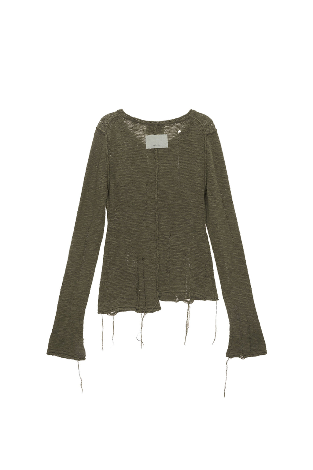 [matinkim] UNBALANCE BUTTON DETAIL CARDIGAN IN KHAKI