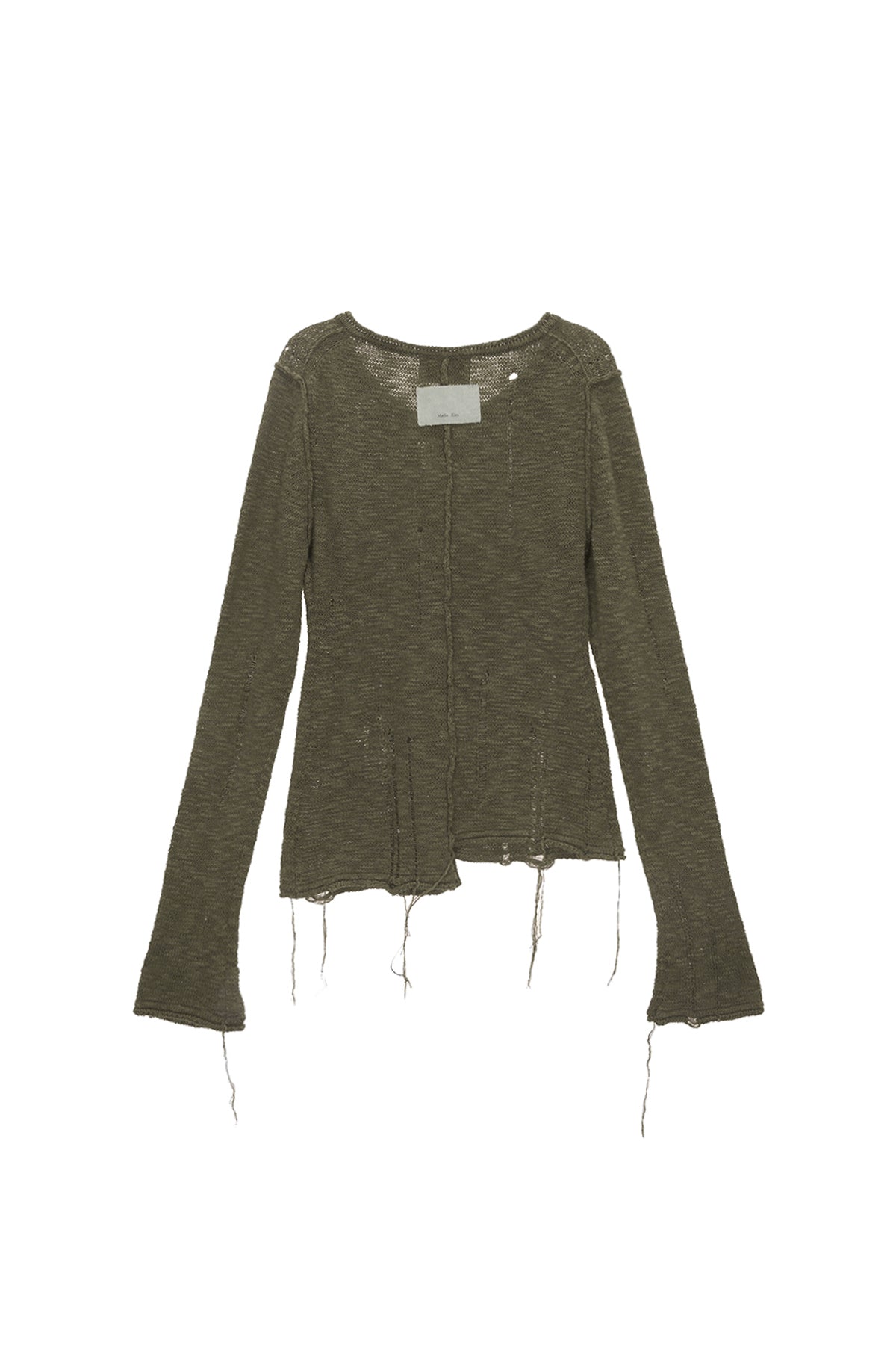 [matinkim] UNBALANCE BUTTON DETAIL CARDIGAN IN KHAKI
