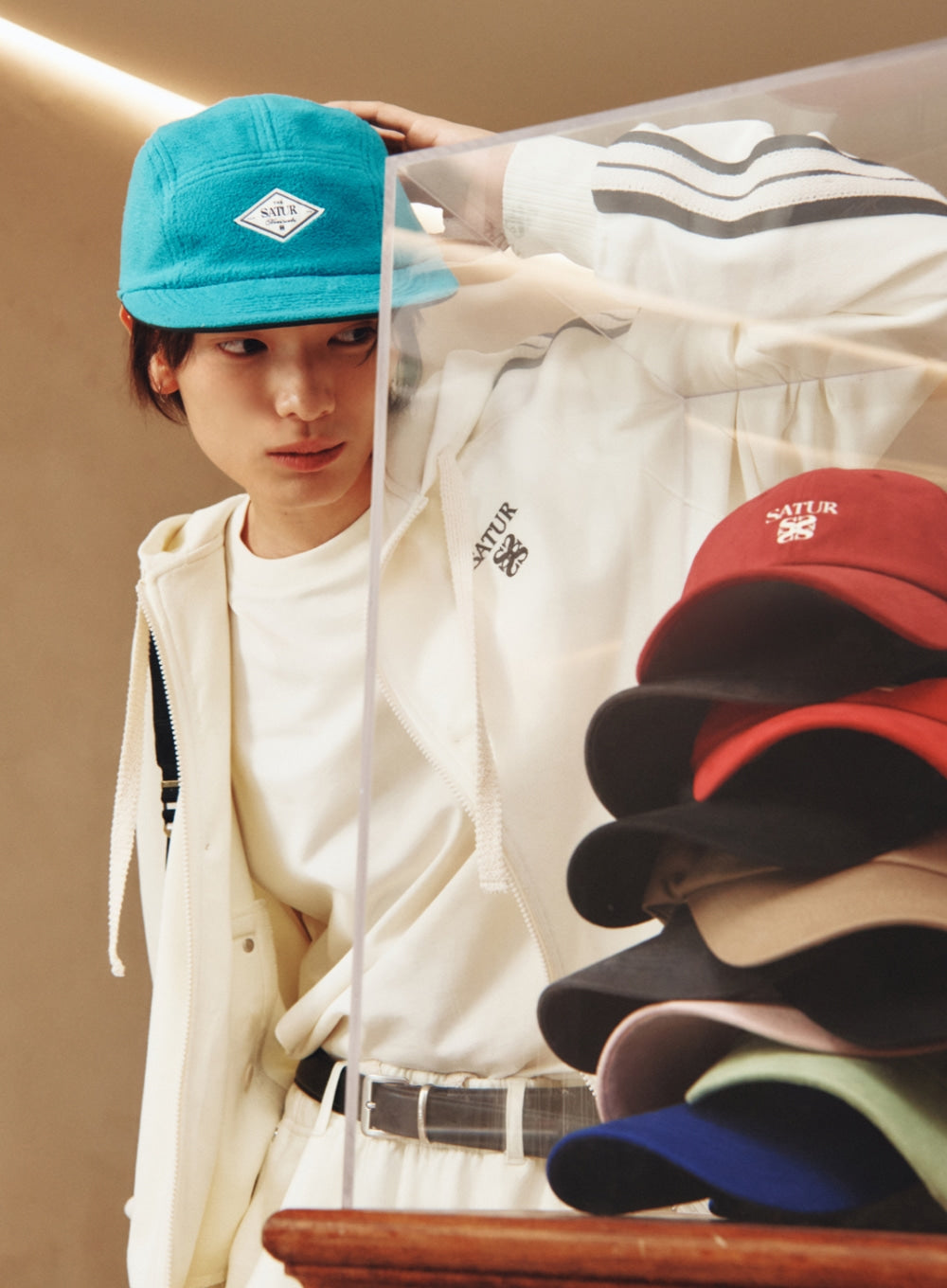 [satur] Fleece Reversible Camp Cap - Black