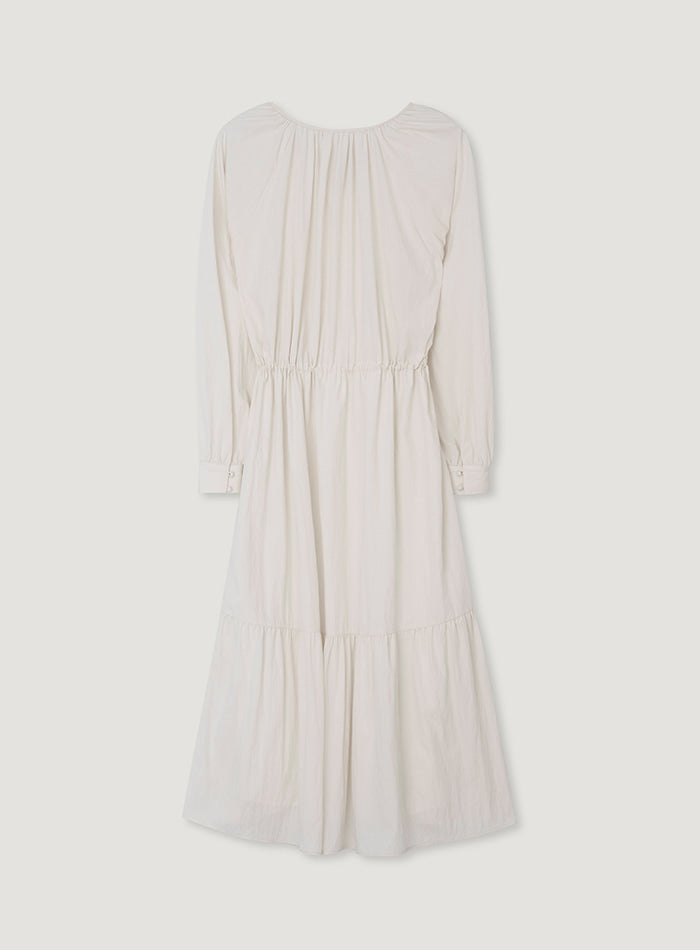 Mango Maniplease Sopia Shirring One Piece Cream