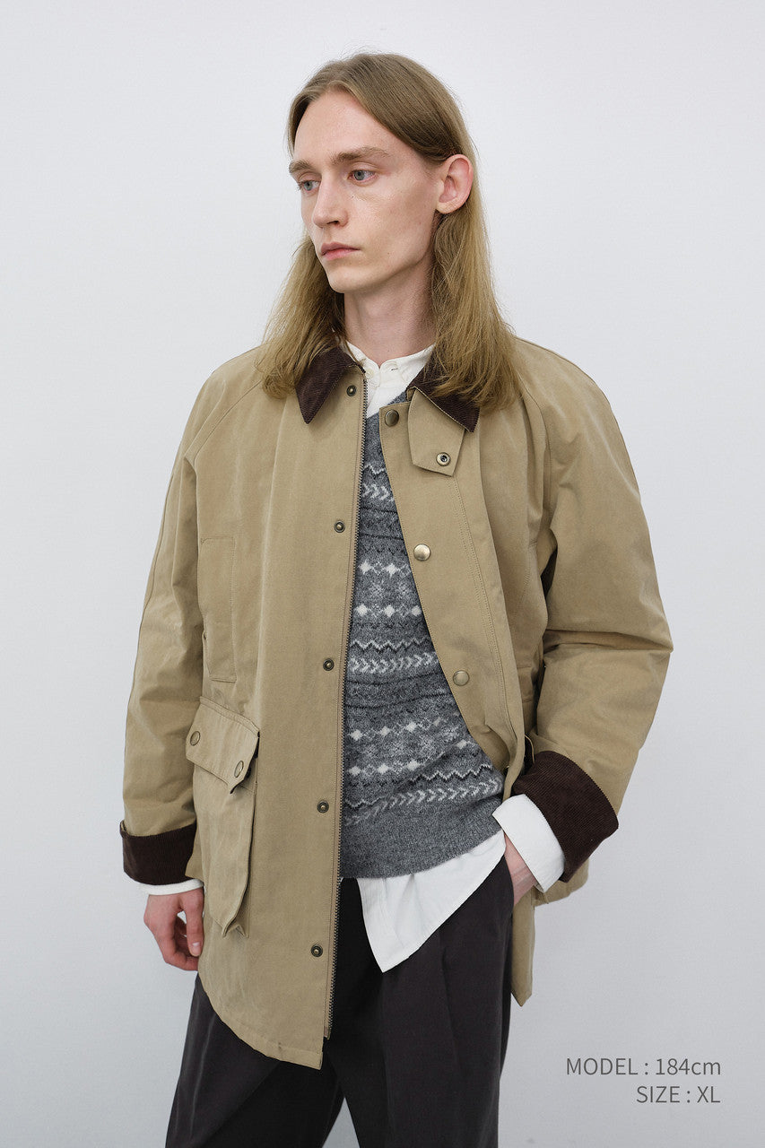 Dunst Unisex Waxed Cotton Hunting Jacket Beige