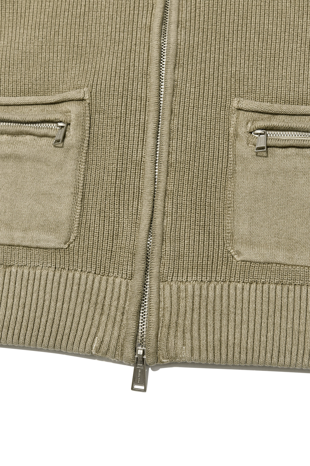 [matinkim] LOGO POINT WASHED KNIT VEST FOR WOMEN IN LIGHT KHAKI