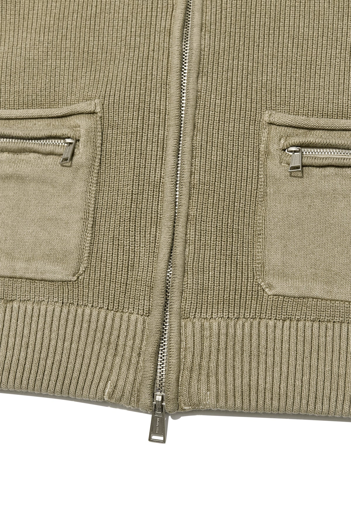 [matinkim] LOGO POINT WASHED KNIT VEST FOR WOMEN IN LIGHT KHAKI