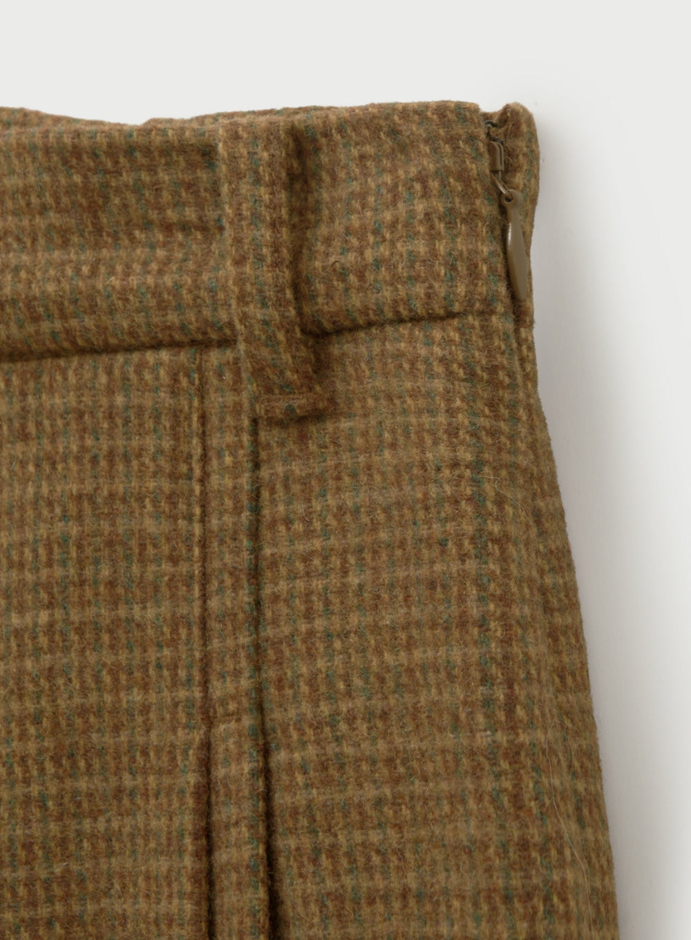 [satur] (W) Check Pleats Mini Skirt - Brown