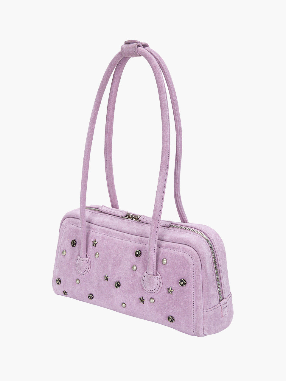 Margesherwood Soft Boston EW lavender pink studded suede