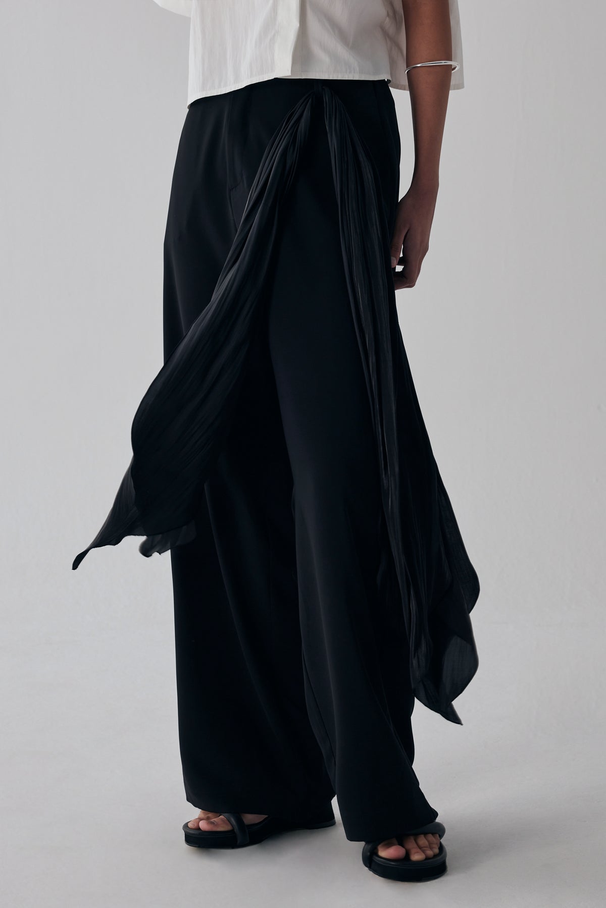 Treemingbird Scarf Wrapped Pants Black