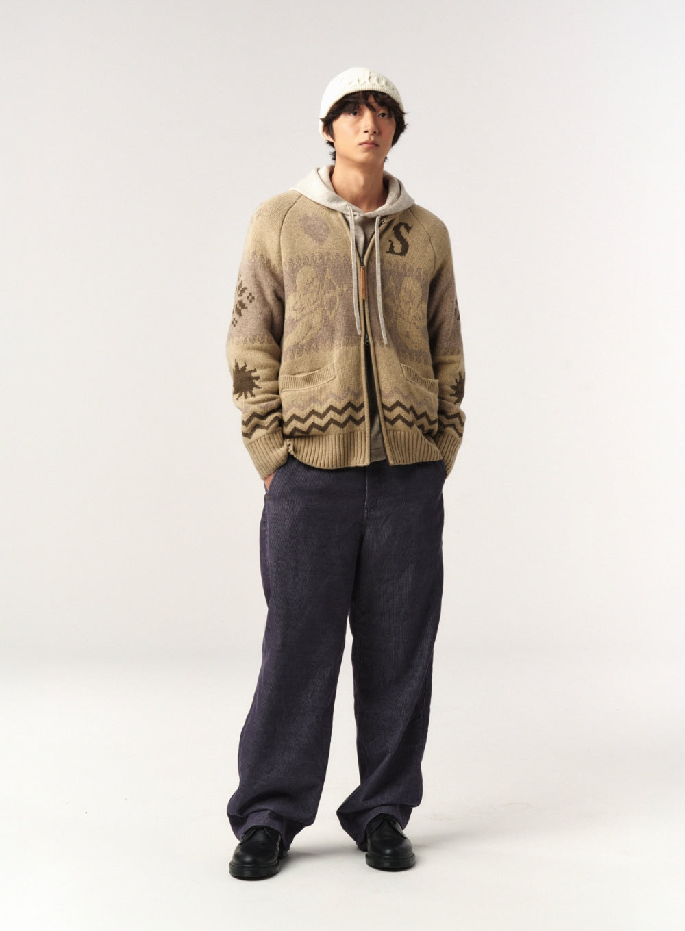 [satur] Satur Flowing Logo Beanie - Cream