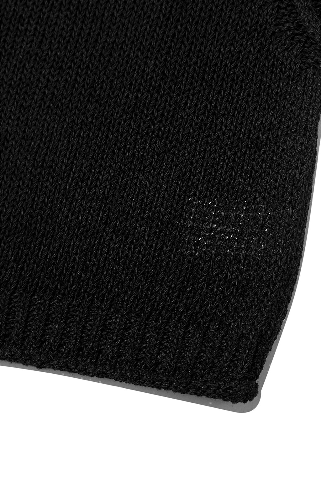 [matinkim] THREE QUARTER SLEEVE LOGO KNIT PULLOVER IN BLACK