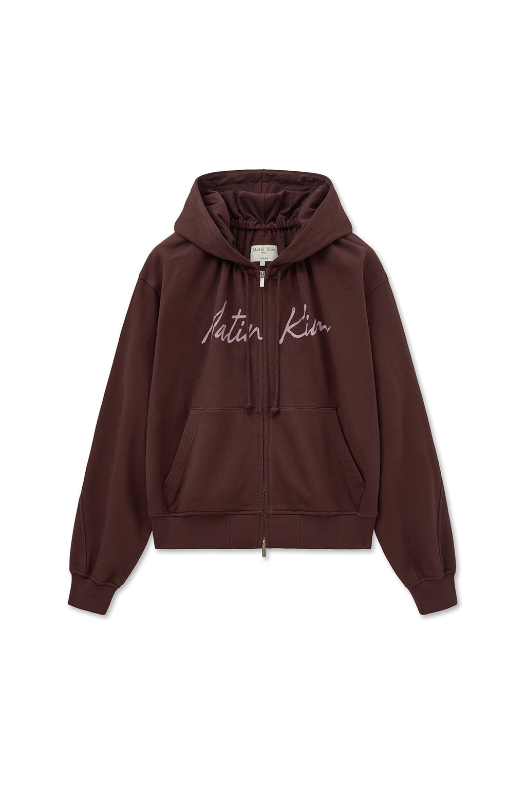 [matinkim] Drawstring Point Zip UP Hoody IN Burgundy