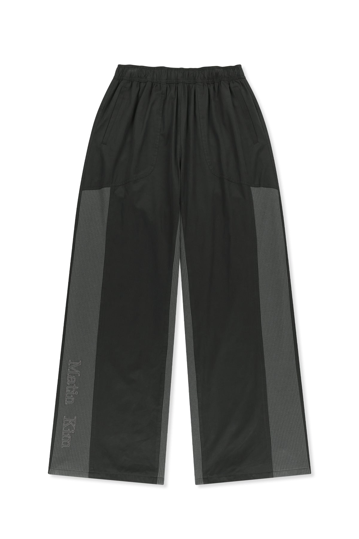 Matinkim Waffle Color Block Track Pants IN Black