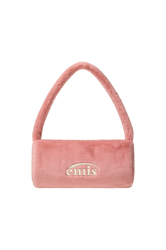 FUR CYLINDER BAG-PINK